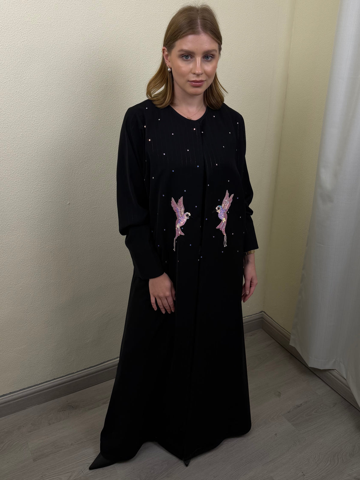 Pink Bird Abaya