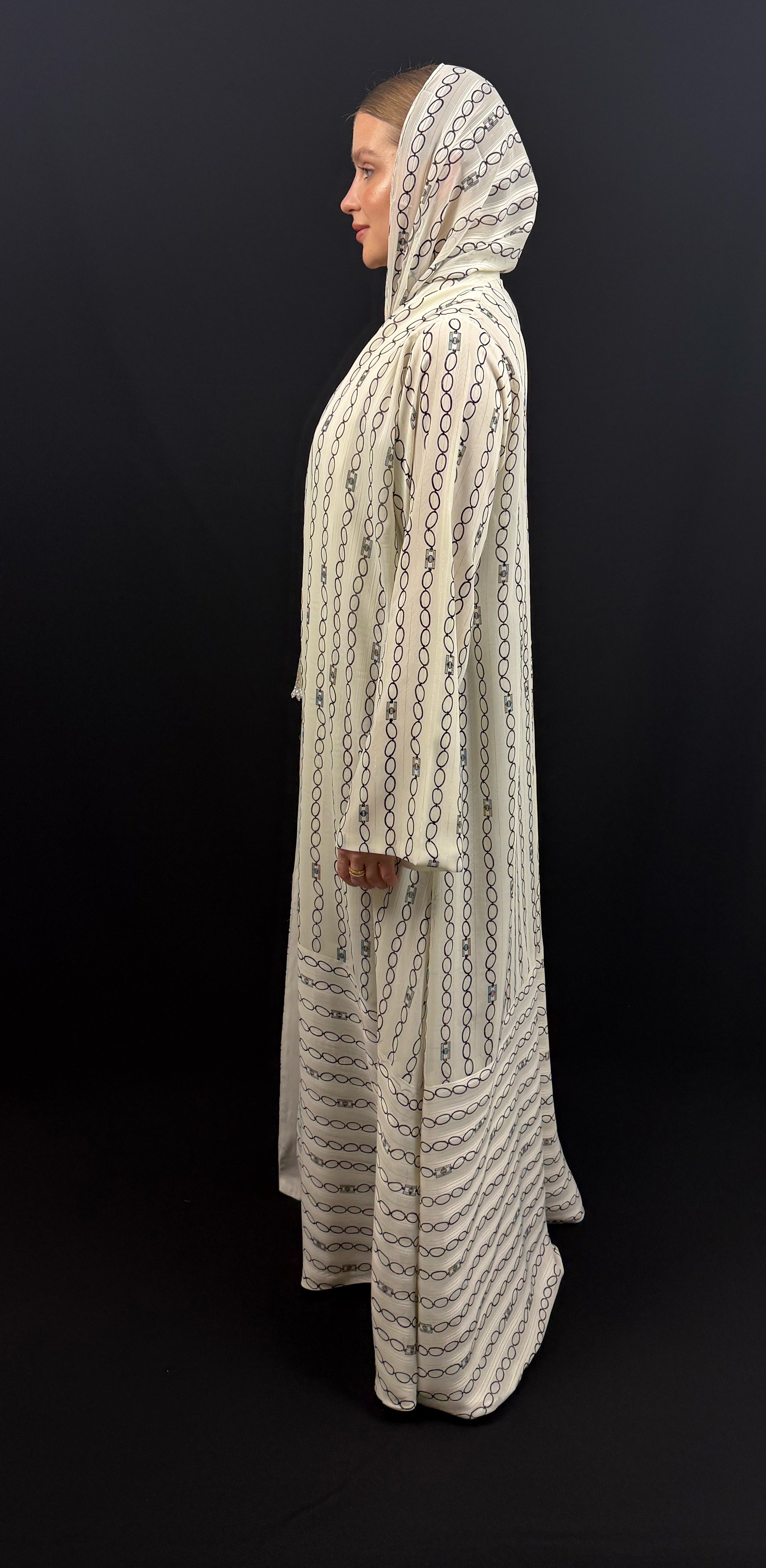 Chiffon Contrast Abaya