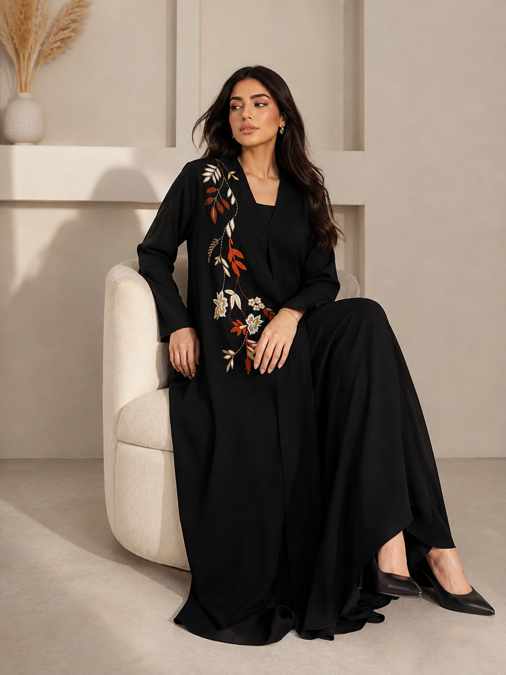 Midnight Flora Abaya