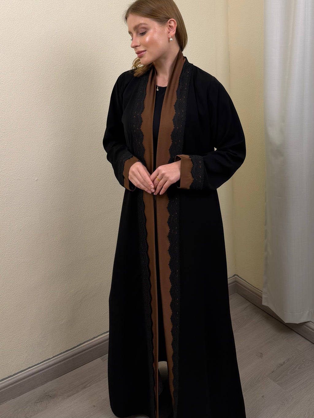 Mocha Lace Abaya
