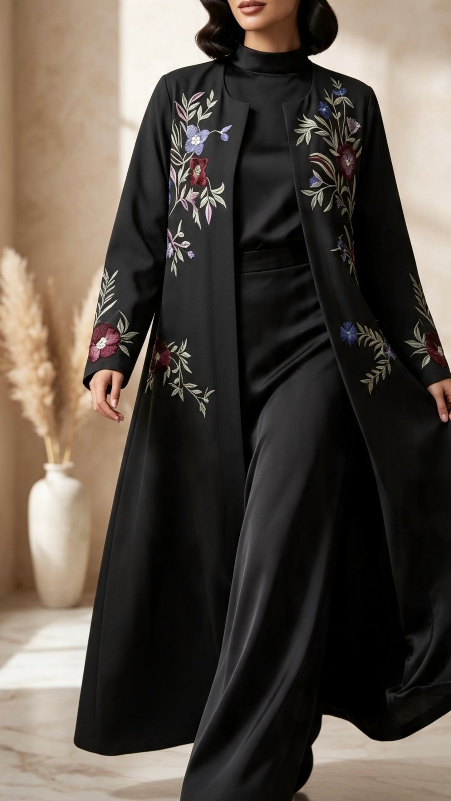 Midnight garden abaya