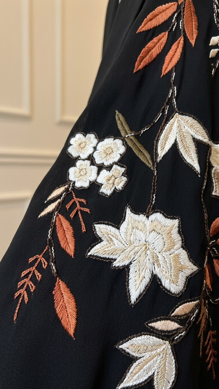 Midnight flora abaya