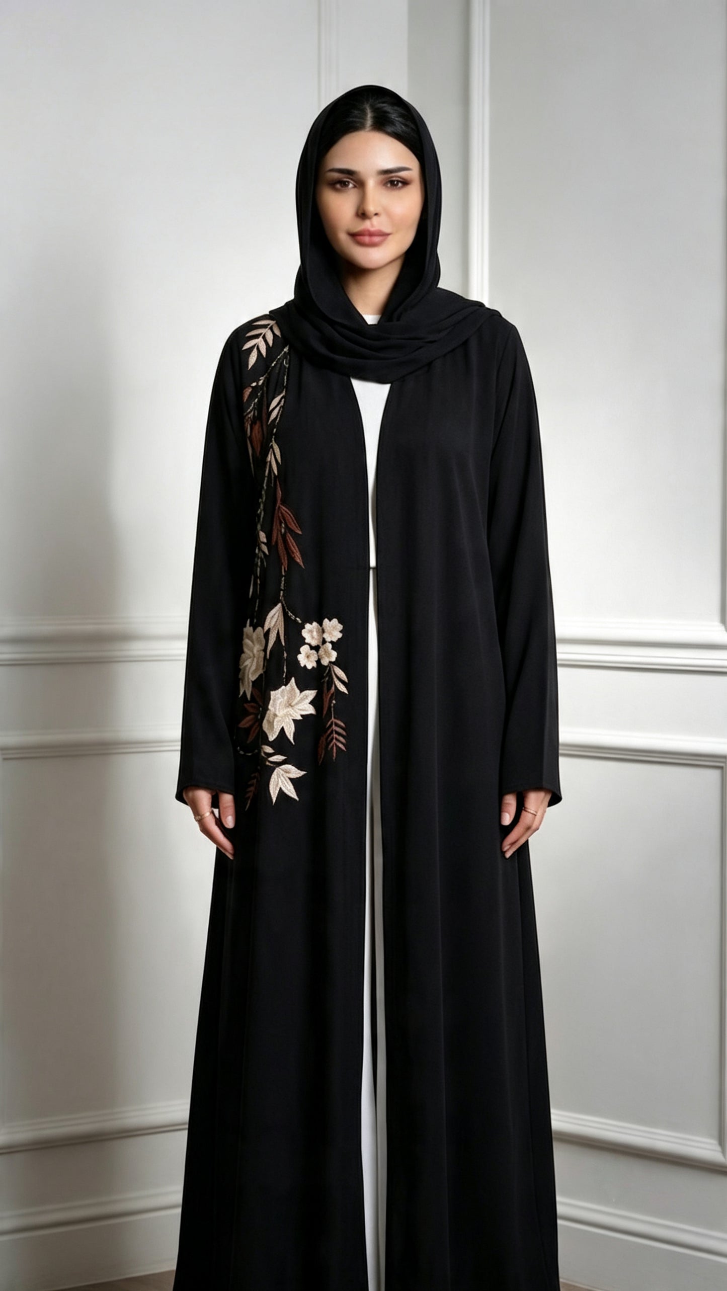 Midnight flora abaya