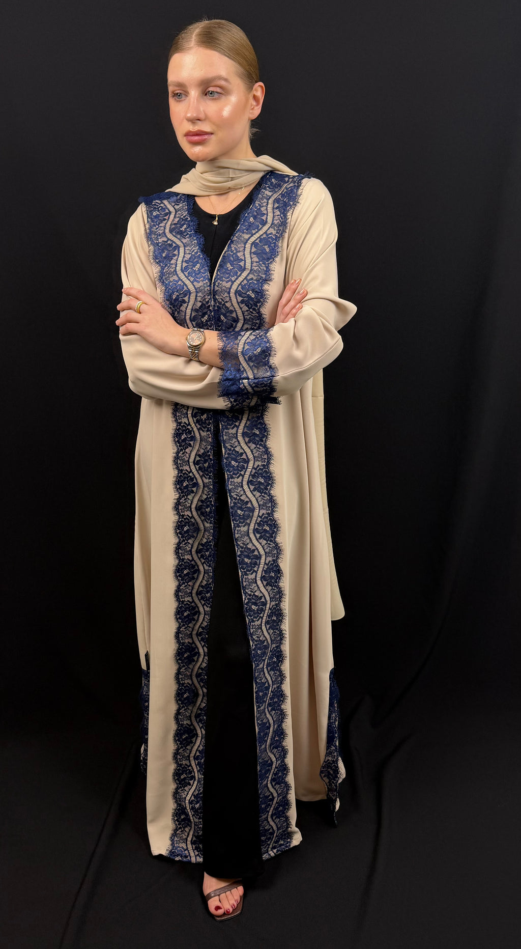 Sand & Navy Abaya