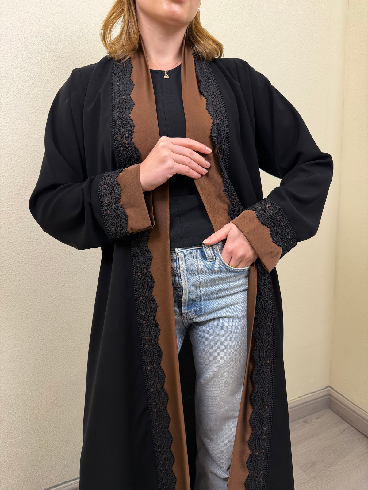 Mocha Lace Abaya