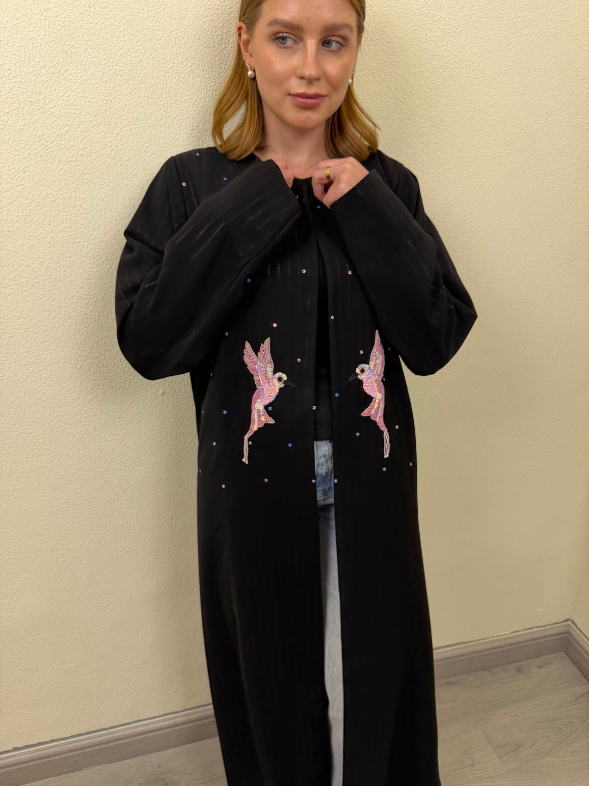 Pink Bird Abaya