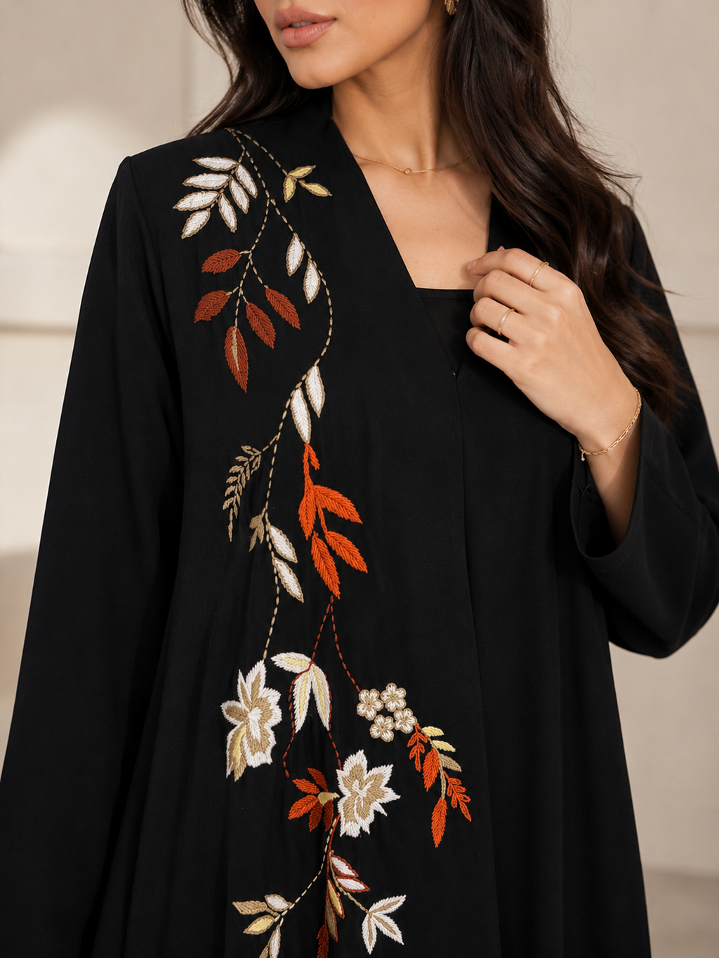 Midnight Flora Abaya