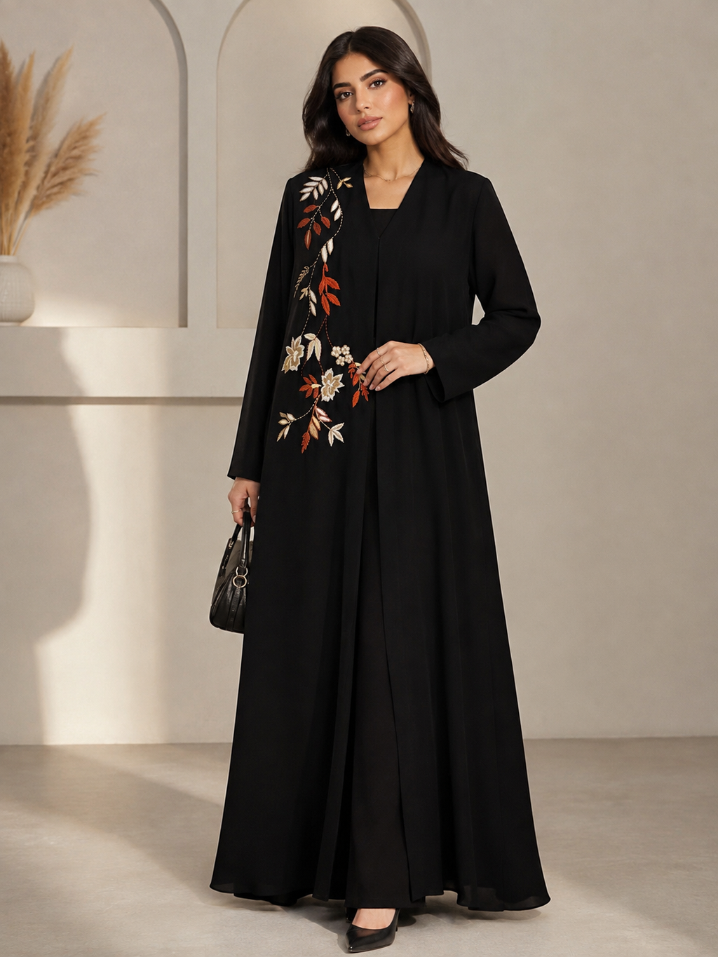 Midnight Flora Abaya