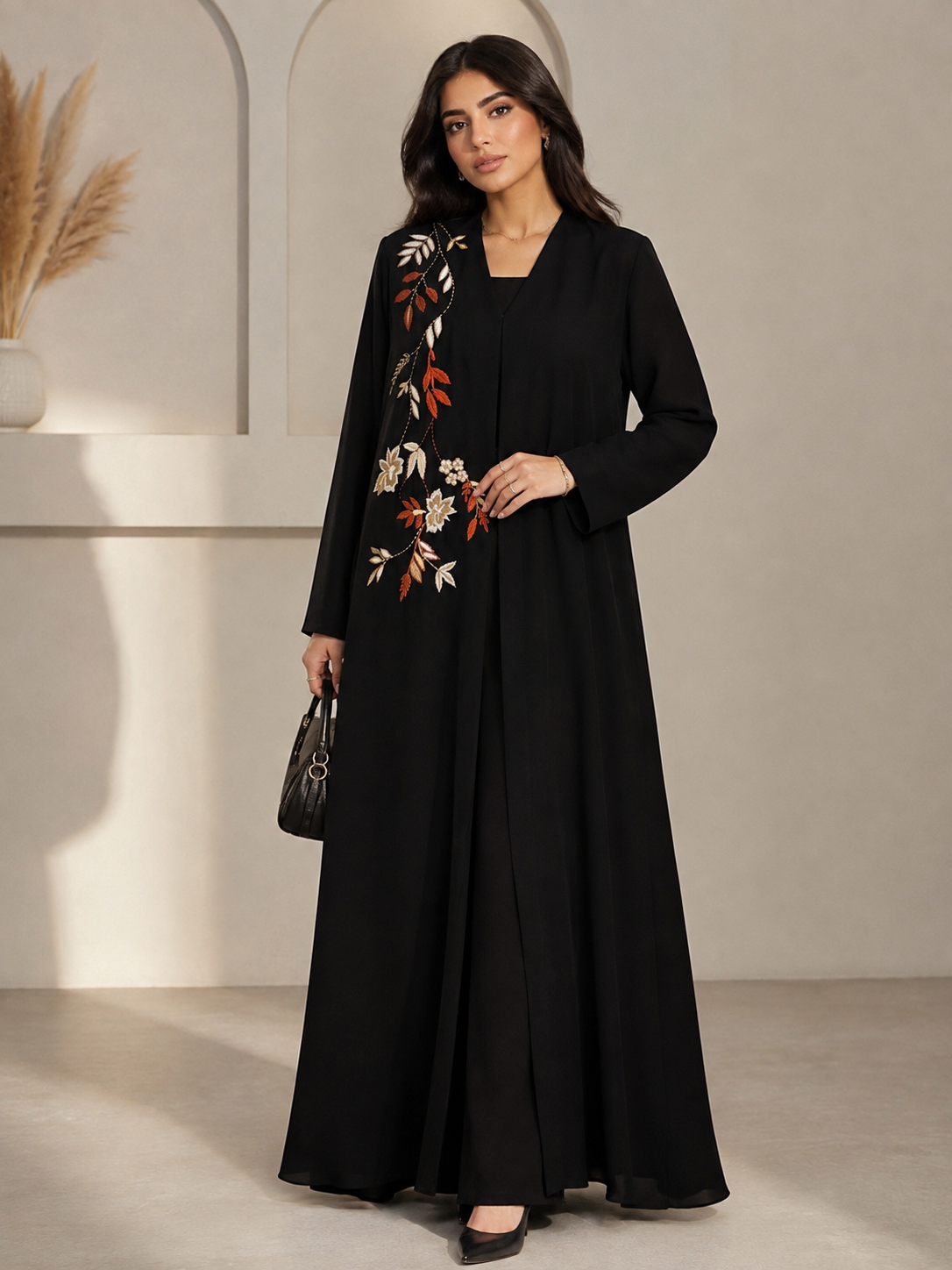 Midnight Flora Abaya