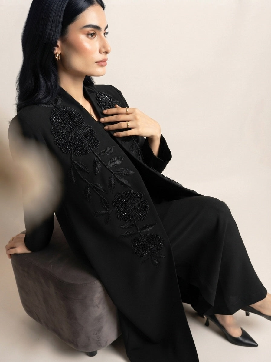 Noir Floré Abaya