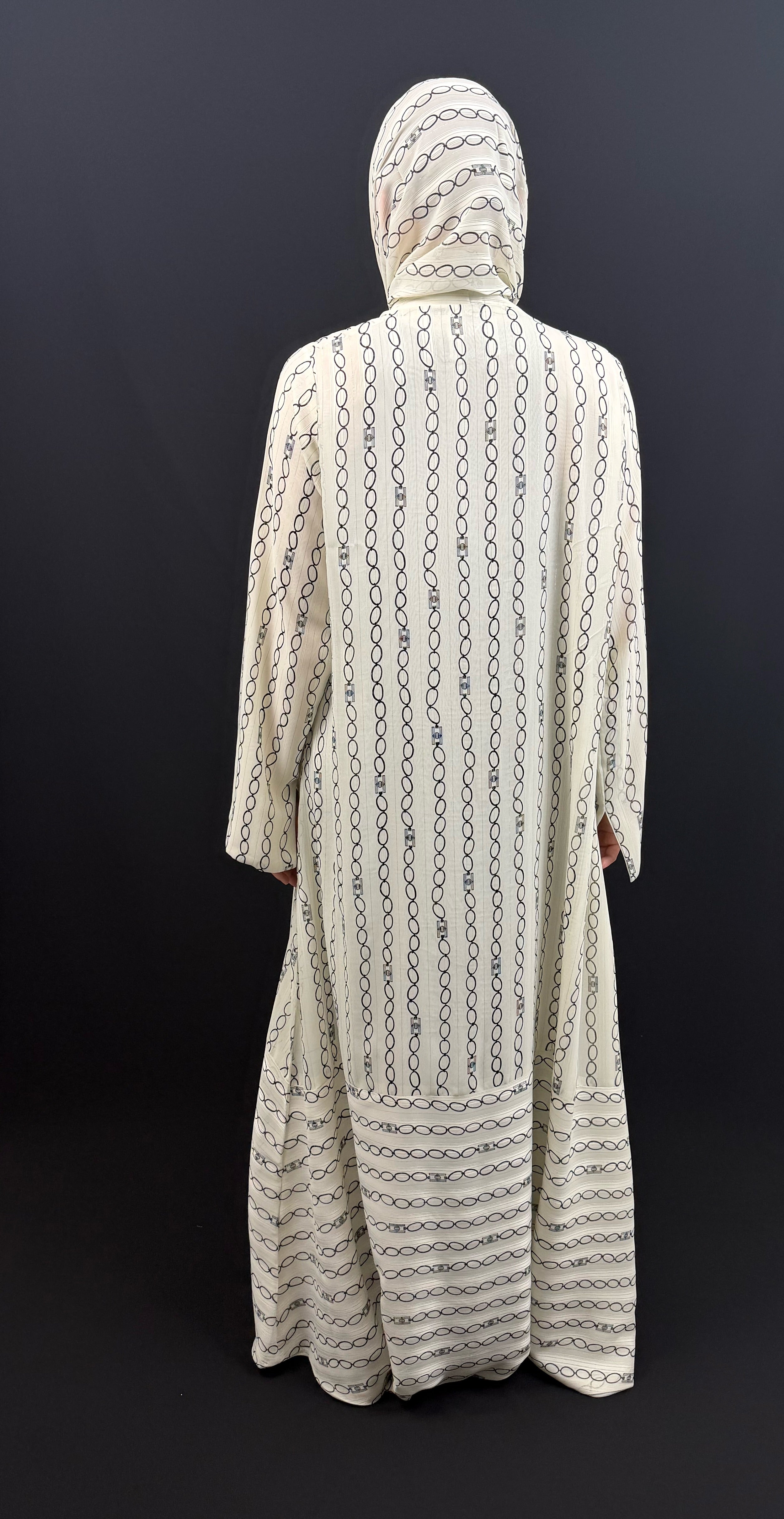 Chiffon Contrast Abaya