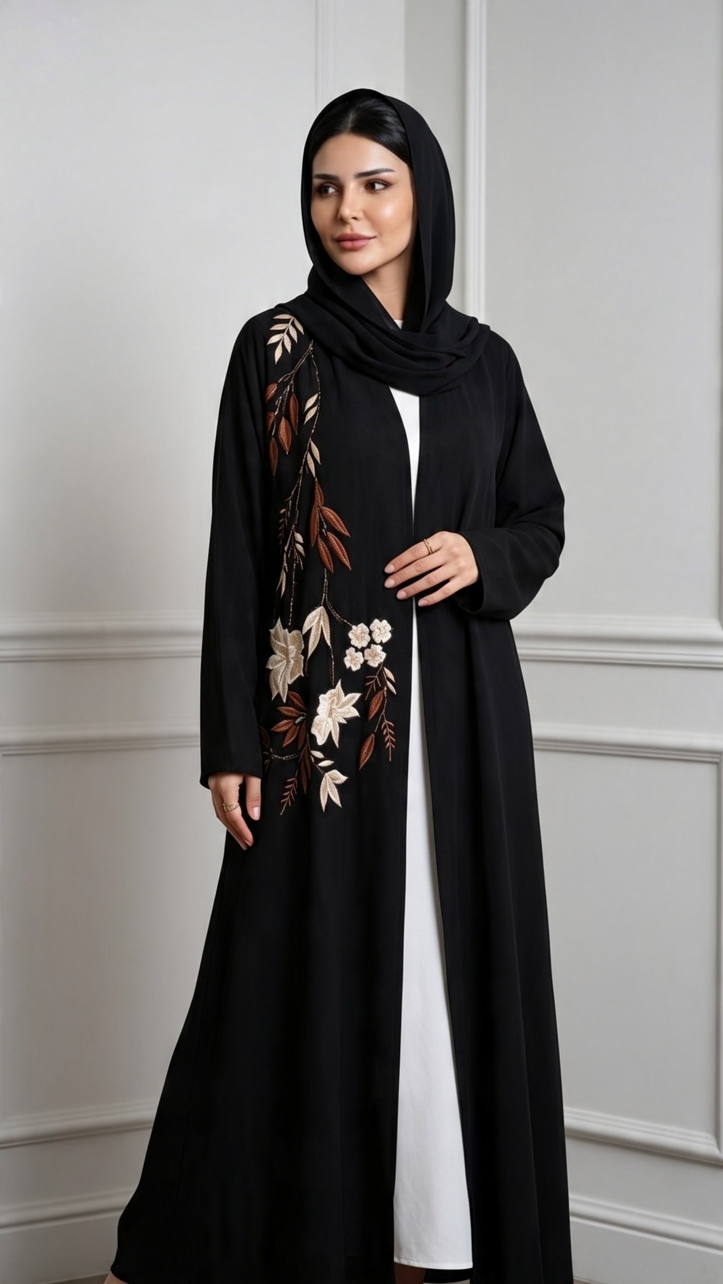 Midnight flora abaya