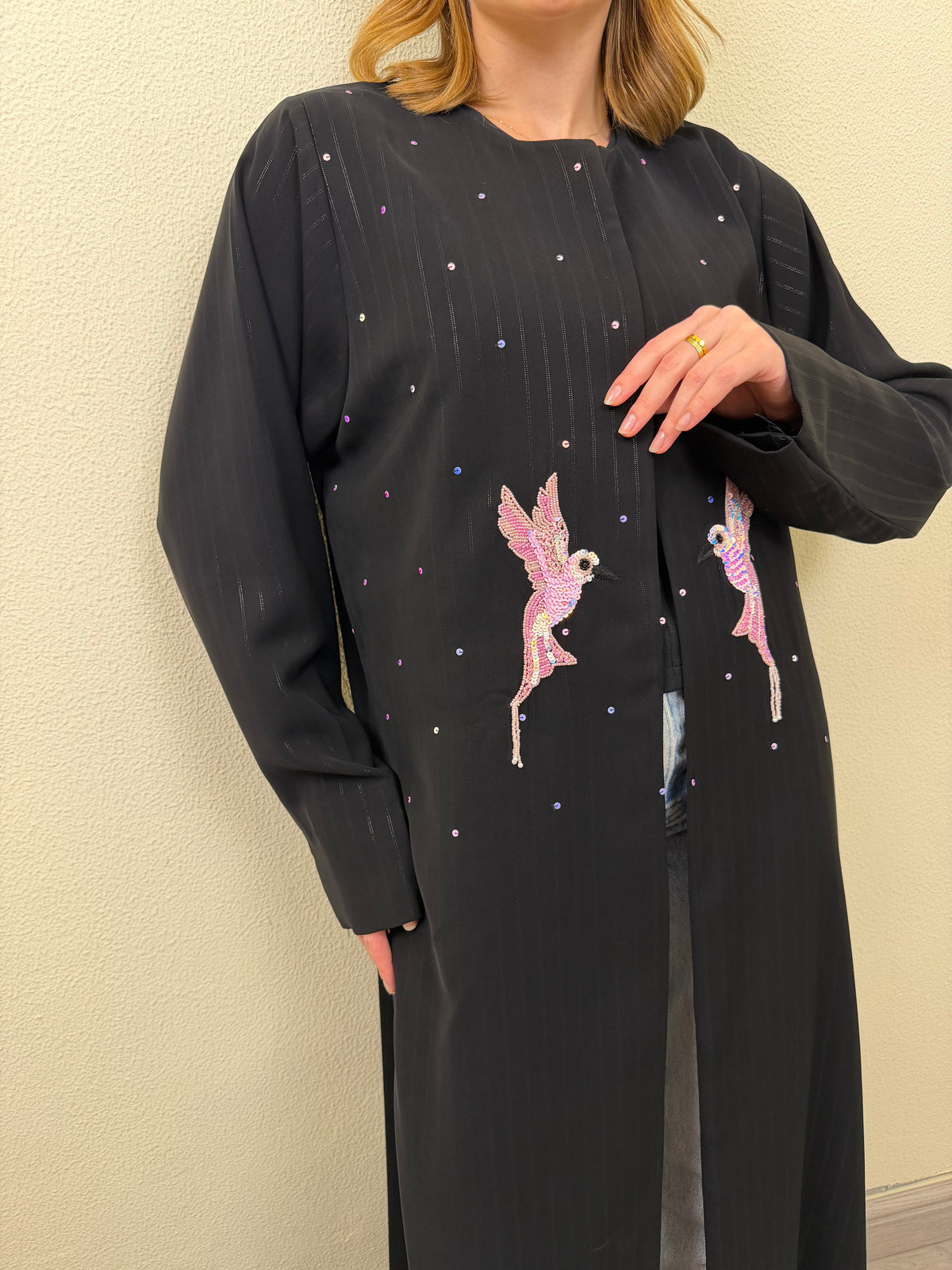 Pink Bird Abaya