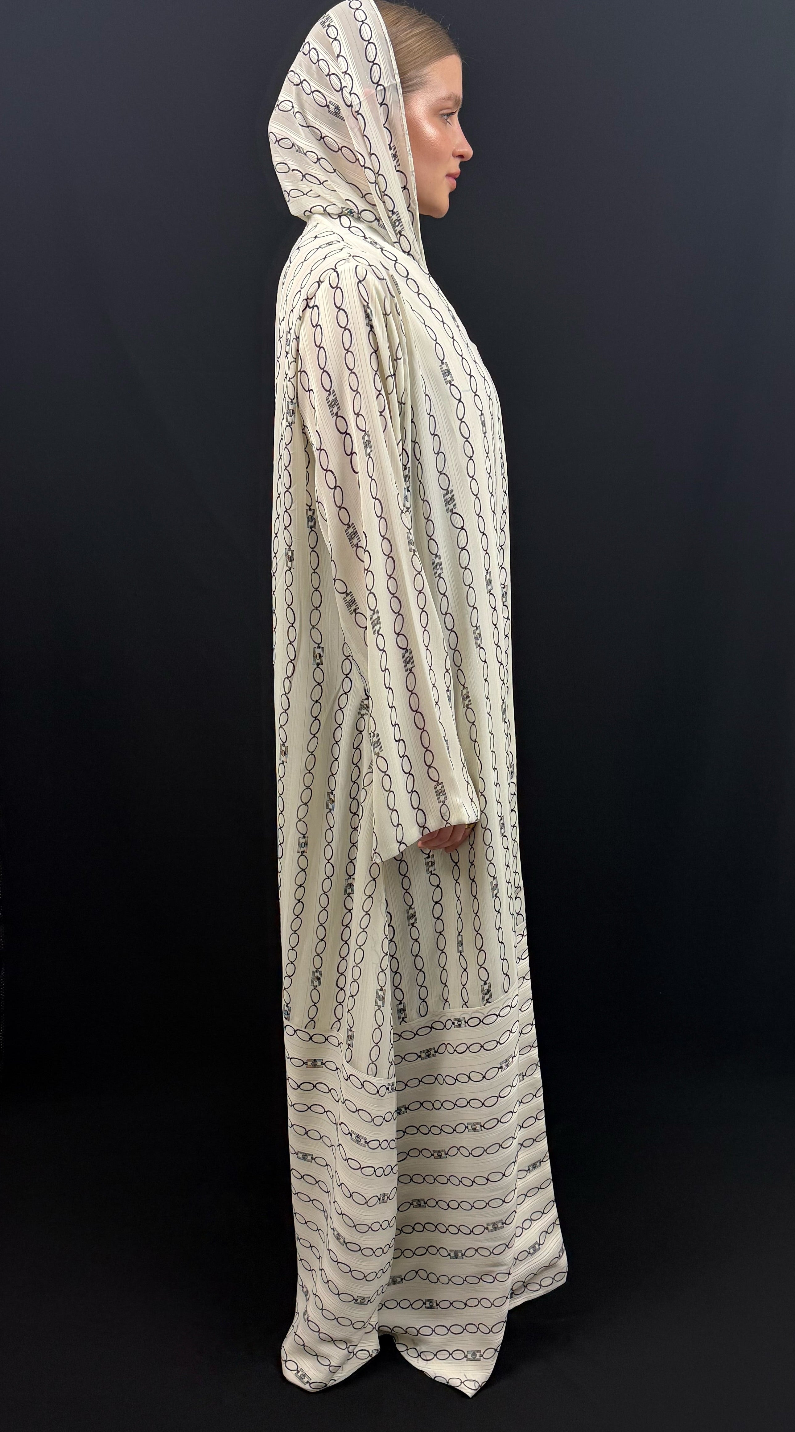 Chiffon Contrast Abaya