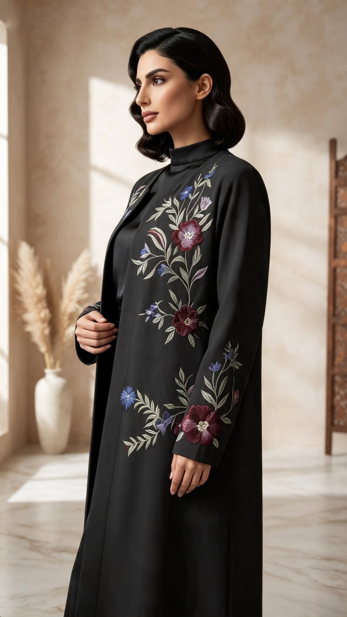 Midnight garden abaya
