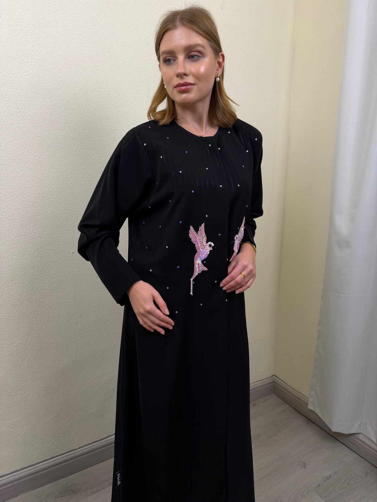 Pink Bird Abaya