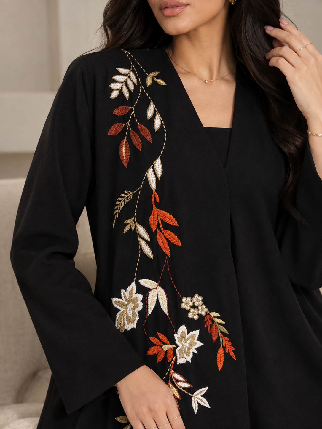 Midnight Flora Abaya