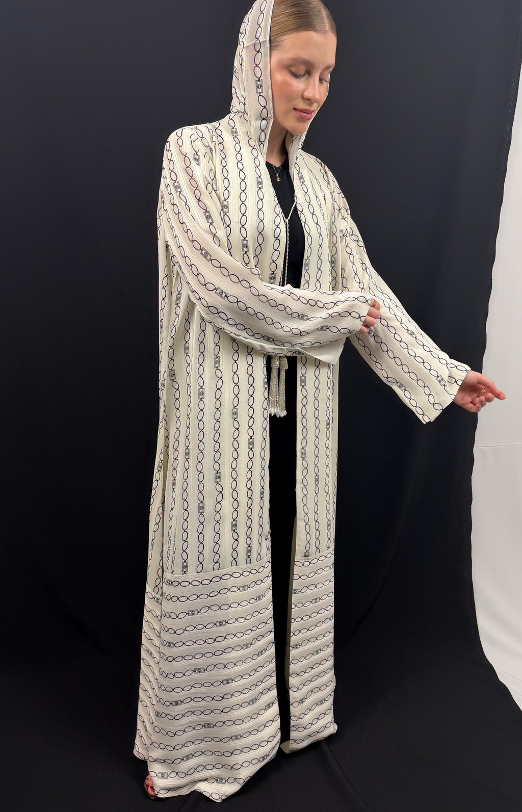Chiffon Contrast Abaya