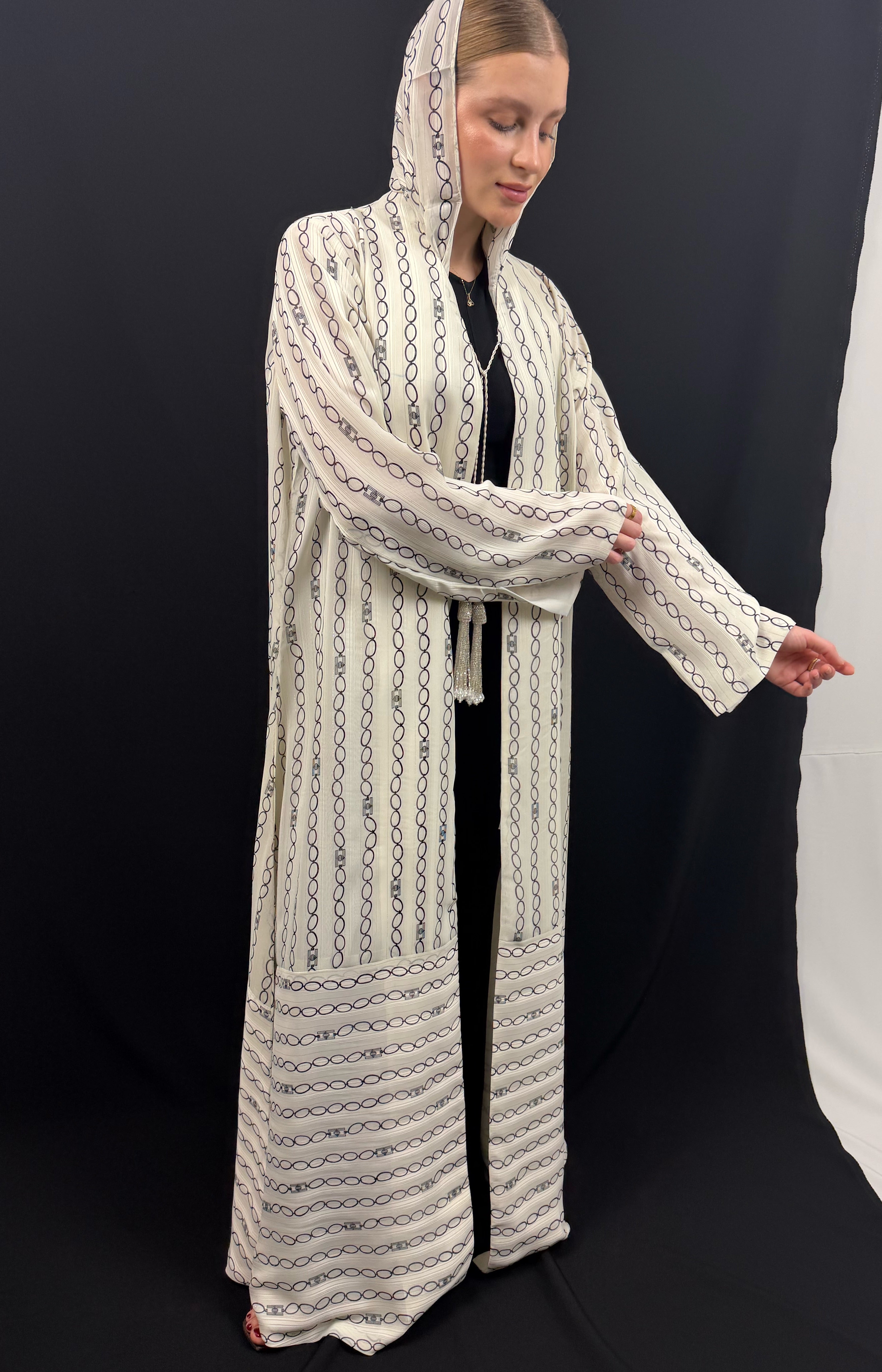 Chiffon Contrast Abaya