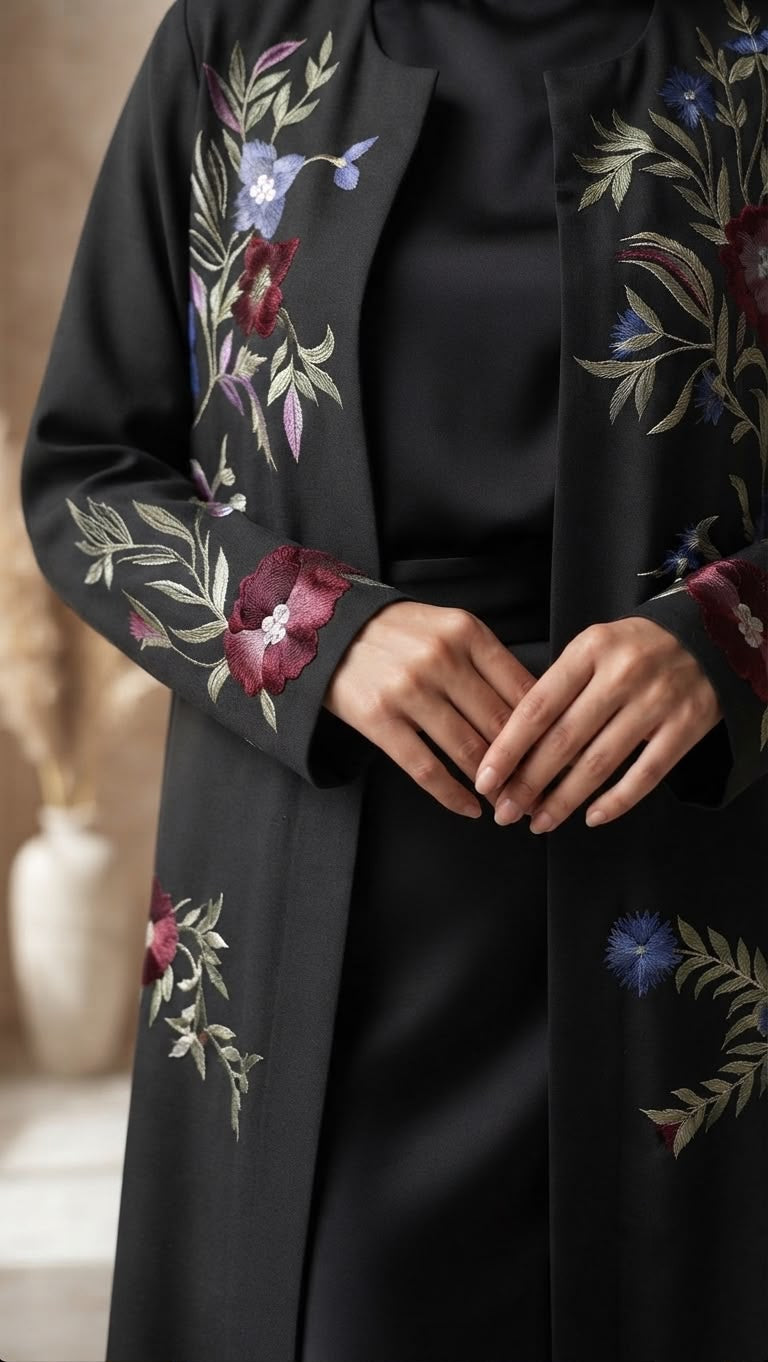 Midnight garden abaya